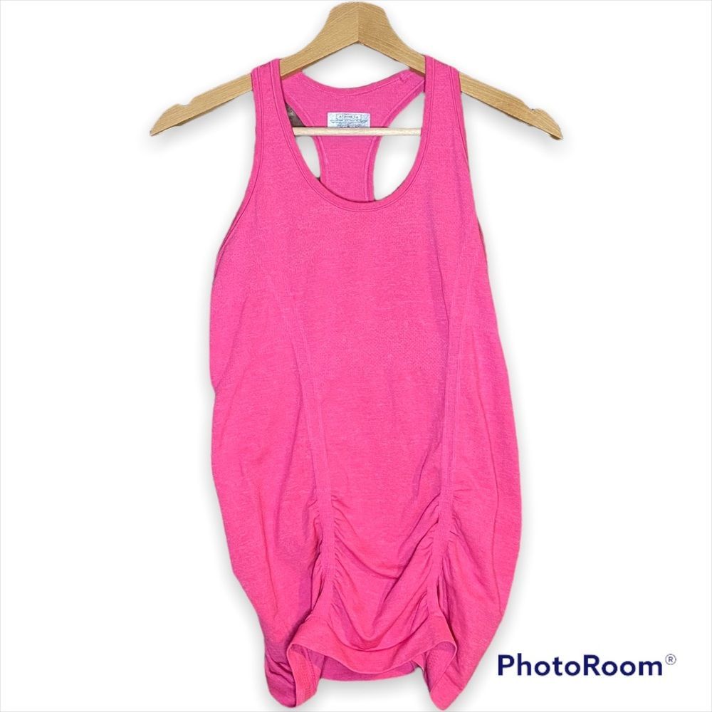 Athleta Hot Pink Ruched Racerback Tank Top Sz XS